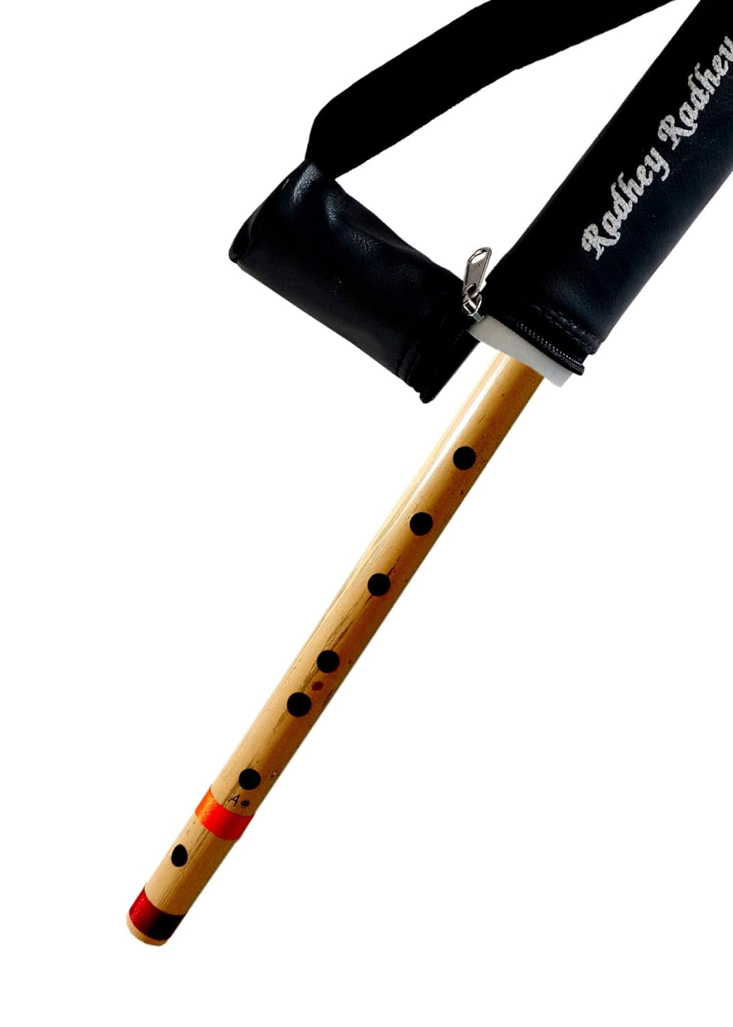 Musical Flutes A Sharp Base 7 Hole Bamboo Flute Bansuri with Flute Carry Bag Free (22 Inch) By Indian Collectible