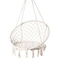 thumbnail image 1 of Hamac Rond Suspendu en Corde de Coton Macramé Chaise Balançoire pour Intérieur et Extérieur, 1 of 5