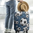 thumbnail image 2 of Blue Soccer Balls Pattern Luggage Cover Fashion Suitcase Cover Baggage Covers Fit 25-28 Inch Luggage (Go Travel), 2 of 5