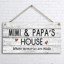 Retro Wooden Signs/Mimi and Papa's House Sign, Where Memories are Made, Distressed Style Custom Wall Art Decor Wooden Signs 5x10 INCH