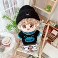 thumbnail image 2 of Niannyyhouse Ropa para Muñecas De Felpa De 20 Cm Sombrero Suéter para Gatitos Jeans con Bridas Ropa para Muñecas Kpop (Negro Azul), 2 of 3