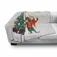 thumbnail image 3 of Dachshund Soft Flannel Fleece Blanket, Christmas Themed Cartoon Style Humanized Dog in Clothes and Xmas Tree with Gifts, Cozy Plush for Indoor and Outdoor Use, 50" x 60", Multicolor, by Ambesonne, 3 of 6