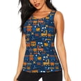 thumbnail image 1 of Junzan Funny Steam Train Pattern Workout Tank Tops for Women Sleeveless Running Loose Fit Yoga Tops Active Shirts Gym Exercise-Large, 1 of 7