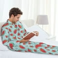 thumbnail image 6 of Picia Watermelon Pattern Men’s Long-Sleeve Sleepwear Set - Soft 2-Piece Loungewear with Pockets, Comfy PJs for Relaxing Nights-Large, 6 of 7
