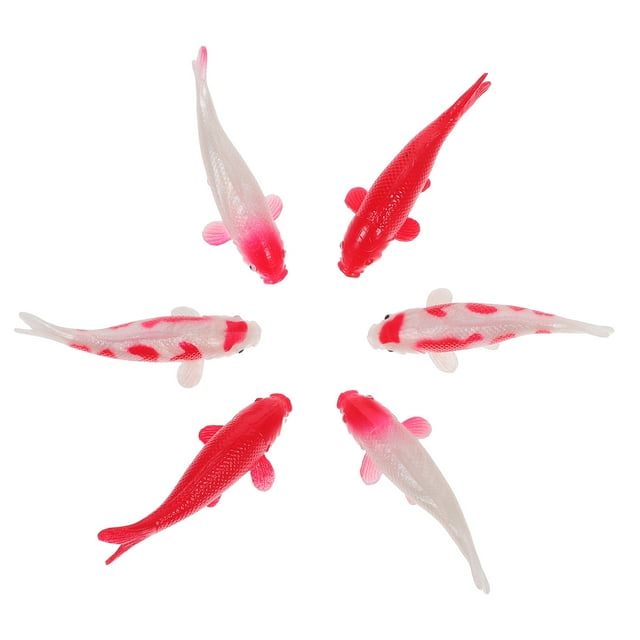 YSNOOWE 6Ud Ornamentación Acuario Con Pequeñas De Koi Realistas Y De Mantenimiento