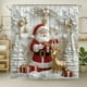 thumbnail image 4 of Juego de alfombra de baño y cortina de ducha con diseño de Papá Noel y renos | Alfombra de inodoro antideslizante en forma de U | Alfombra resistente al agua para la decoración del baño, 4 of 6