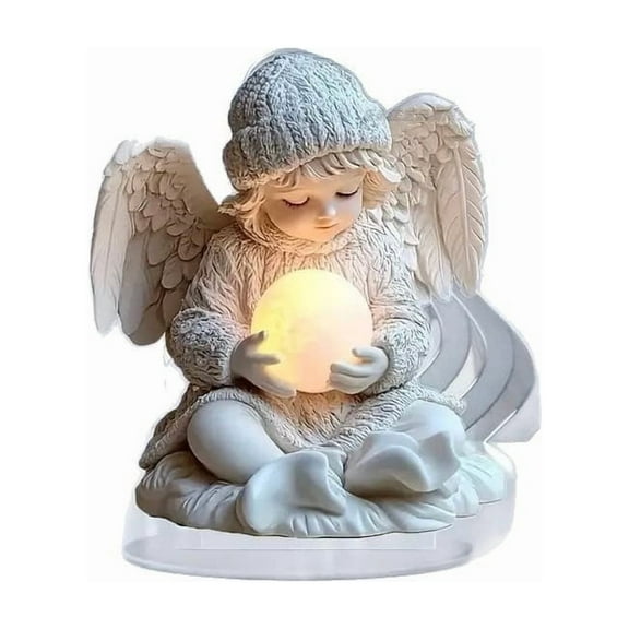 Lilixerw Small Angel Acrylic Christmas Ornament,Cute Sleeping Angel Figurine for Desk Decor,Shelf Display,Household Shower&New Family Xmas Gifts
