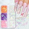 thumbnail image 2 of Kit de lentejuelas para decoración de uñas, accesorios de manicura de corazón hueco de Color sirena, suministros de uñas para profesionales, 6 gramos, Día de San Valentín, 2 of 4