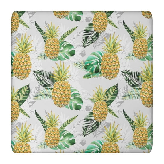 Tablecloth Pineapple Print Tropical Fruit Pattern Hawaiian Summer Yellow Aesthetic Decor for Pineapple Lover Kitchen or Dining
