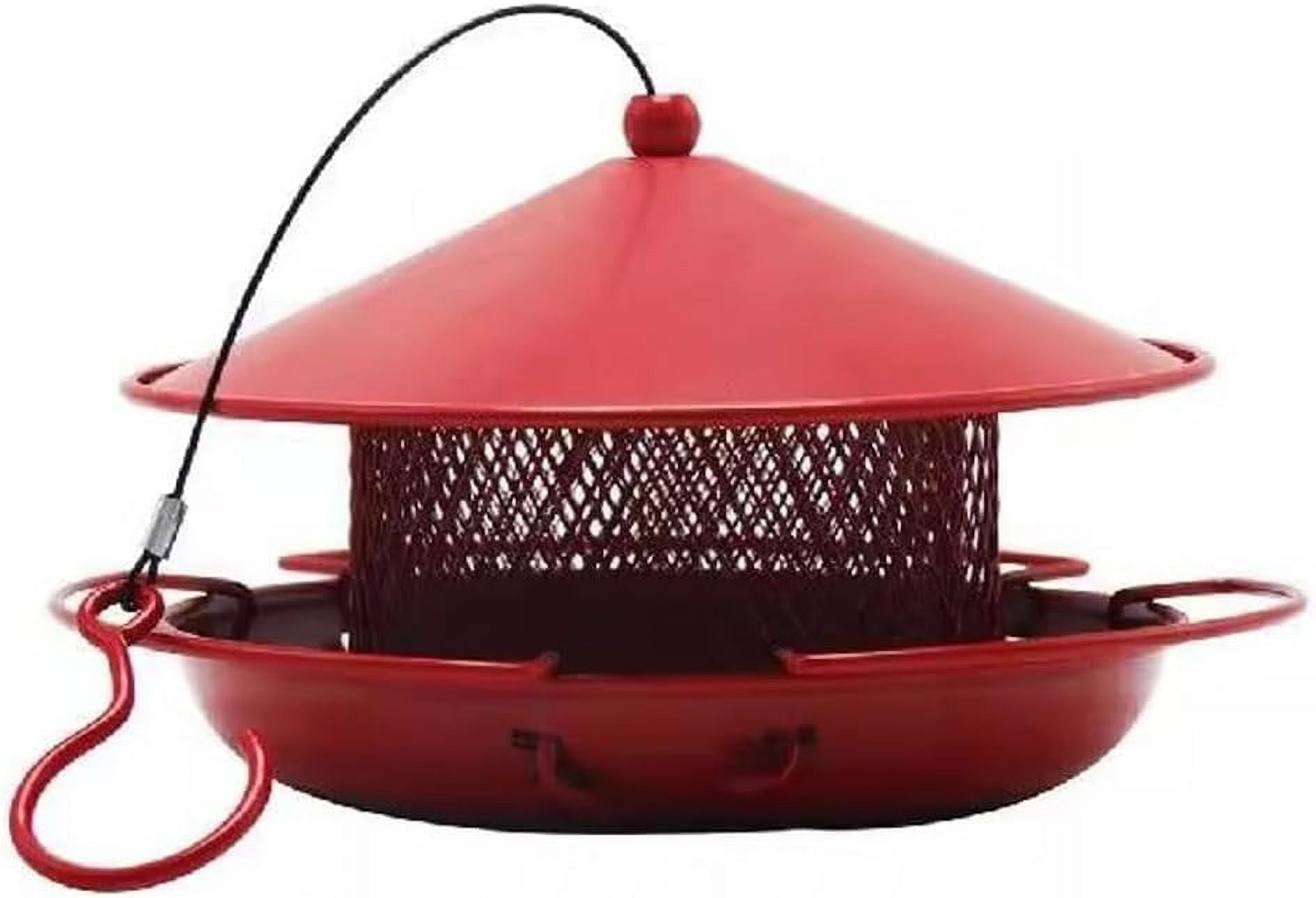 Bird Feeders for Outdoors Hanging, Durable Metal Birds Feeder with 4.5LB Large Capacity, Red Winter Bird Feeders,Sturdy & Weatherproof, Easy to Clean & Refill, Great for Attracting Cardinal,Blue Jay