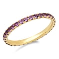 thumbnail image 2 of Amethyst Ring Pave Full Eternity Amethyst Wedding Anniversary Band 1.5mm Amethyst Infinity Guard Ring Pave Amethyst Band February Stacking, 2 of 3