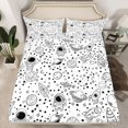 thumbnail image 2 of jejeloiu Galaxy Planet Print Bed Sheets,Cartoon Astronaut Rocket King Sheets For Boys Teens 4 Pieces, 2 of 7