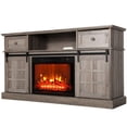thumbnail image 4 of Modern Farmhouse Fireplace TV Stand Entertainment Center for TVs up to 65" For Living Room, Gray, 4 of 8