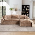 thumbnail image 2 of Muumblus 103" Boneless Sectional Sofa with Right Chaise, Comfy L-Shaped Modular Couch for Living Room, No Assembly Required, Brown Chenille, 2 of 10