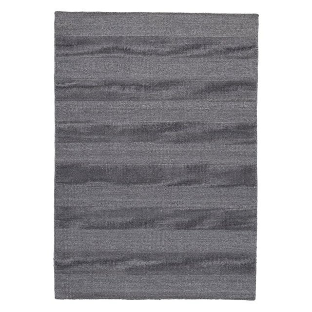 Alfombra rectangular Benzara Inc con diseño de rayas grande gris oscuro