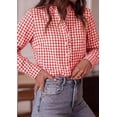 thumbnail image 3 of PRETTYGARDEN Womens Long Sleeve Button Down Shirts | Soft Cotton Fabric, Fashion Plaid Shirt, Basic Collared V Neck, Work Business Casual Blouses, Fall Trendy Outfits, 3 of 9