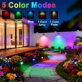 thumbnail image 6 of INDMIRD 4 Pack RGB LED Solar Garden Spotlights with Ground Spike, 5 Modes Color Changing, Twilight Sensor, IP65 Waterproof Solar Lamps Outdoor for Patio,Walkway,Landscape Lighting, 6 of 6