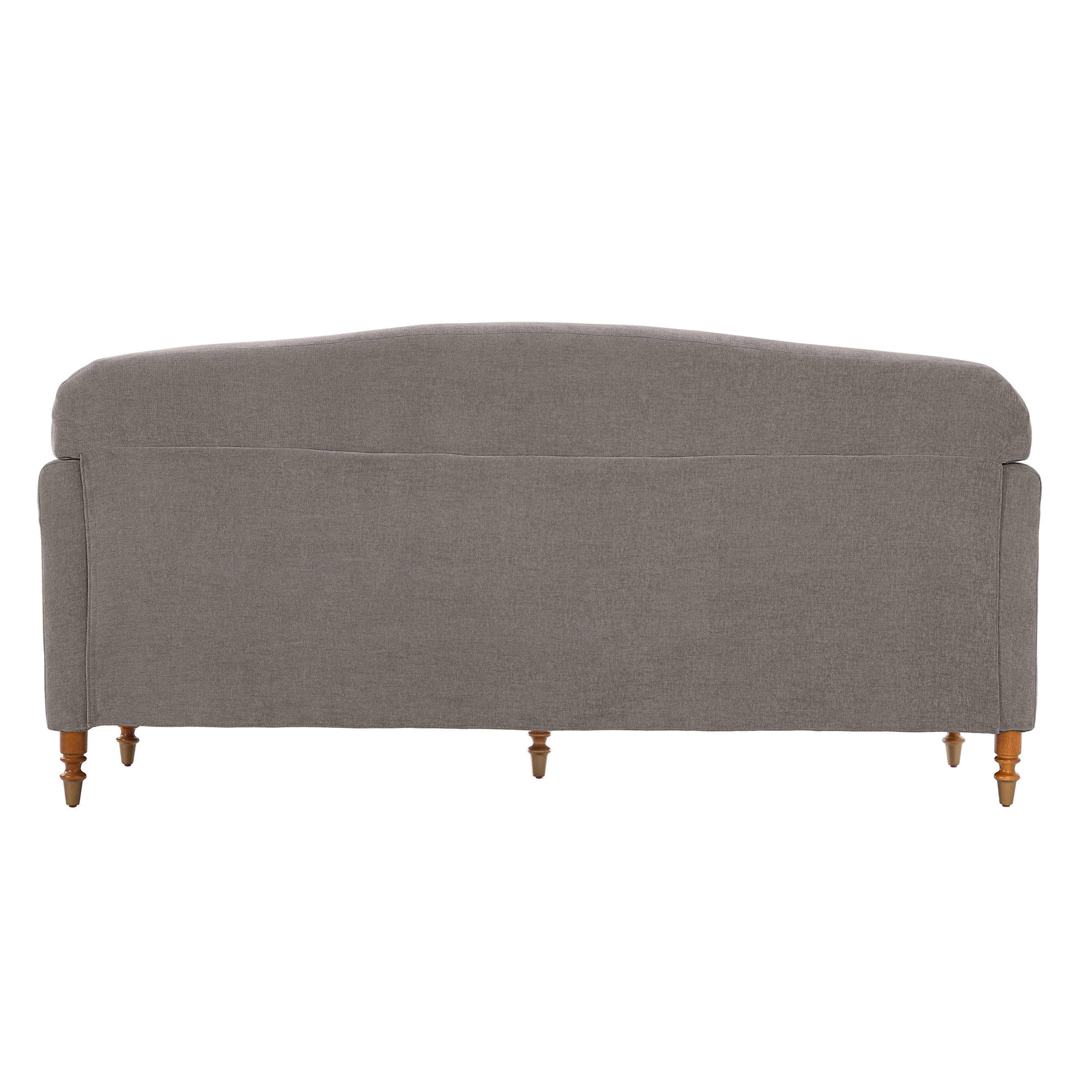 Elegant 77.5-Inch Loveseat Sofa with Rolled Arms and Chenille Upholstery, 2-Seater Couch for Living Room and Reading Corner, Brown