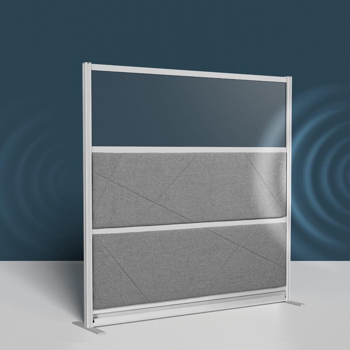 Luxor Tranquility Modular Wall Room Divider, 70" x 70", Silver Frame, Freestanding