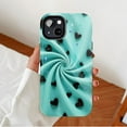 thumbnail image 2 of Black Hearts Glitter Mint Green iPhone Case Compatible with iPhone 11/12/13/14/15/16 (Pro Max/Plus) - Stylish Cover for Women Men, Valentine’s Day Gift Idea, 2 of 9