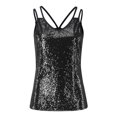 thumbnail image 4 of Viikei Tank Top for Women Sleeveless Tops Plus Size V-Neck Sleeveless Spaghetti Straps Sequin Solid Tank tops Camisole Vest, 4 of 9
