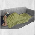thumbnail image 6 of Earth Tones Soft Flannel Fleece Throw Blanket, Swirls Curved Tiles in Green Shade Abstract Floral Style Print, Cozy Plush for Indoor and Outdoor Use, 60" x 80", Yellow Green White, by Ambesonne, 6 of 6
