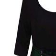 thumbnail image 2 of Womens Casual Dress Distinctive Asymmetrical Lace Up Print O Neck Plaid Dress for Modern Everyday Wear Green XL, 2 of 3