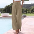thumbnail image 2 of iHPH7 Loose Pants for Women Summer, Lightweight Pants Women, Gauze Pants, High Waisted Pants for Women, Elastic Waist Pants for Women, Khaki XXL, 2 of 6