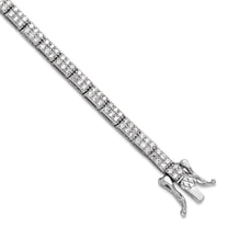 5.25mm 925 Sterling Silver Rhodium Plated Micro Pave Cubic Zirconia Bracelet 7.5 Inch Link Bracelet for Women