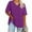 Purple, variant on Womens Summer V-Neck T-Shirt Short Sleeve Shirts for Women Tunic Tops Blouse Shirts