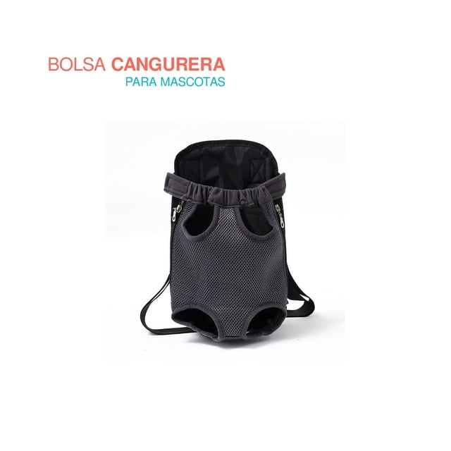 Bolsa Cangurera Transportadora Poli Pets para Mascota Mediana gris 6.49 pulg