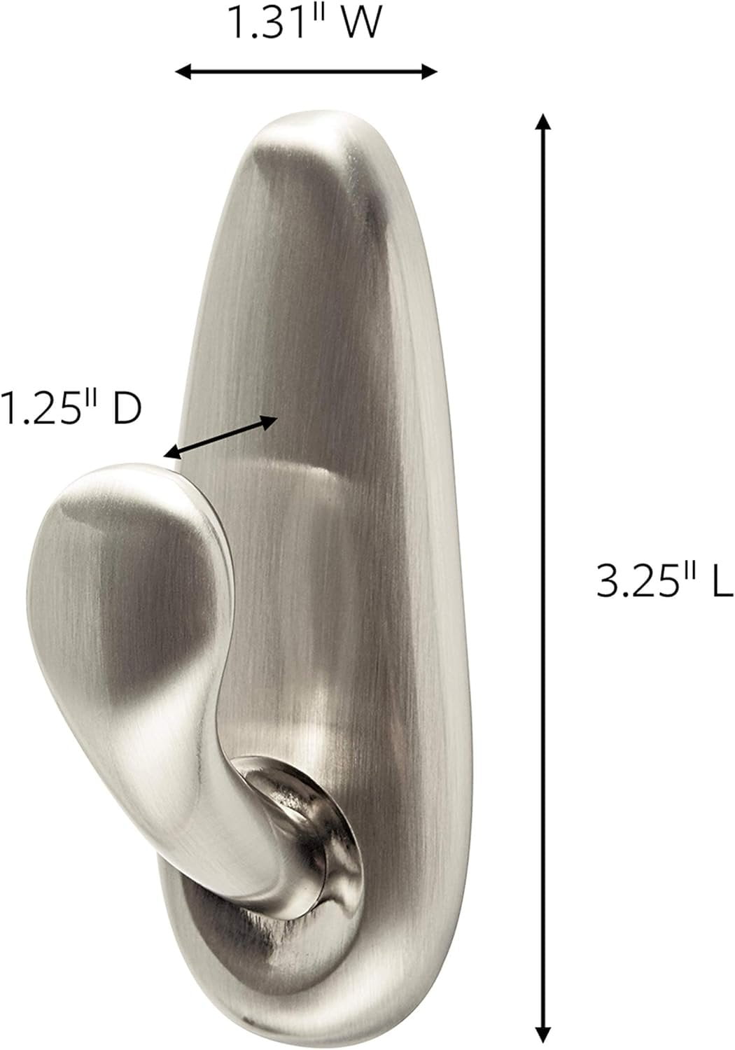 Command Forever Classic Medium Metal Wall Hooks, Damage Free Hanging Wall Hooks with Adhesive Strips, No Tools Double Wall Hooks for Hanging Christmas Decorations, 2 Metal Hooks and 4 Command Strips