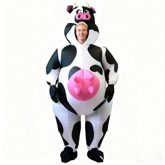 Joyfy Halloween Inflatable Costume for Adults, Air Blow-up Cow Dress Up Unisex Cosplay Costume