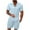 Light Blue, variant on Miqool Men's 2 Pieces Outfits Casual Short Sleeve Button Down Shirt and Shorts Set Summer Beach Yoga Matching Set Athletic Jogging Tracksuit