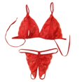 thumbnail image 1 of LIW Lencería Para Mujer Encaje Babydoll 2 Piezas Sujetadores Conjunto Con Lazo Copa Abierta Sin Entrepierna Sexypangjing, 1 of 4