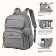 thumbnail image 3 of BabbleRoo Diaper Bag Backpack, Travel Backpack, Pacifier Case & Stroller Straps, Multifunction, Waterproof, Unisex – Light Gray, 3 of 12