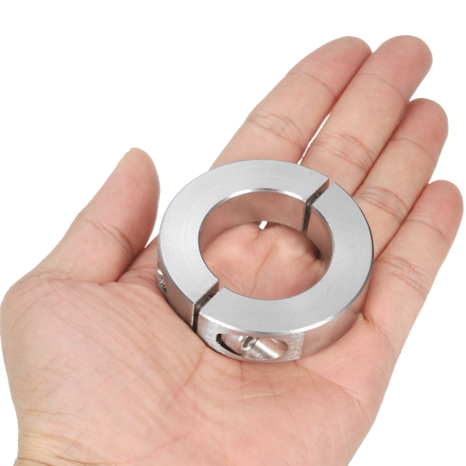 Uxcell Double Split Shaft Collar 1-1/2" Bore, Two Piece Clamping Collar 2-3/8" OD 9/16" Thickness, 303 Stainless Steel Set Screw Split Collar