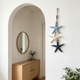 thumbnail image 4 of Wooden Starfish Hanging Ornament, Coastal Beach Style Rope Decor for Home, Cafe, Restaurant, Bathroom, Ocean Theme Wall Art, 4 of 6