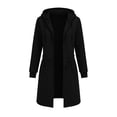 thumbnail image 4 of JOANKDMI Long Zip Up Hoodie Jackets for Women Drawstring Waist Tunic Sweatshirts Long Sleeve Casual Fall Winter Outerwear Coats Athletic Running Activewear Tops, 4 of 9
