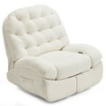 thumbnail image 3 of YODOLLA Oversized Recliner Chair, 360° Swivel Rocking Glider with Chenille Upholstery, Modern Ergonomic Rocker Chair for Adults, Cream White, 3 of 9