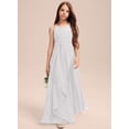 thumbnail image 2 of Drtj 2-14T Kids Teens A-Line Halter Neck Cascading Chiffon Junior Flower Girl Wedding Party Formal Bridesmaid Dress, 2 of 6