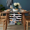 thumbnail image 2 of Grey Bunny Easter Table Runner - 60 Inch Long, Kitchen Dining Table Runner Dresser Scarves, Rabbits Spring Botanical Black White Stripe Farmhouse Decor for Coffee Tables Wedding Party Banquet, 2 of 8