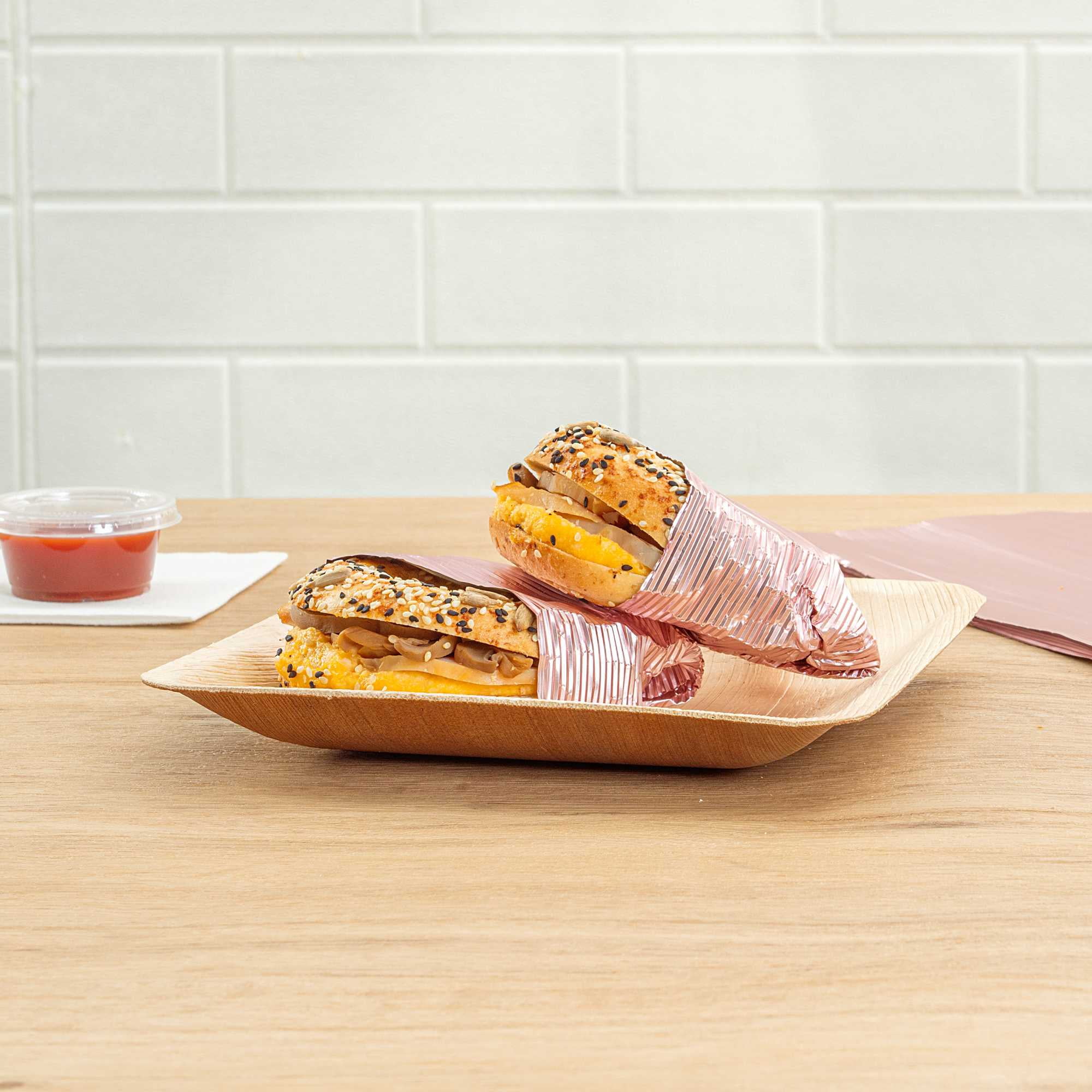 Restaurantware-12" x 12" Rippled Aluminum Foil Food Wrap and Fry Basket Liner: Perfect for Restaurant Take Out, Bakeries, and Food Trucks - Pink Foil Sandwich Wraps - 500-CT