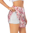thumbnail image 1 of Balery Summer Flamingo Pantalones cortos deportivos para mujer con forro y dos bolsillos, elásticos, para entrenamiento, gimnasio, yoga-X-Large, 1 of 7
