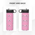 thumbnail image 3 of Honeii Beautiful pink bow Print 18 oz Insulated Water Bottle with Straw Lid, Stainless Steel Sports Water Bottles, Double Walled Vacuum, Leak Proof, 3 of 8