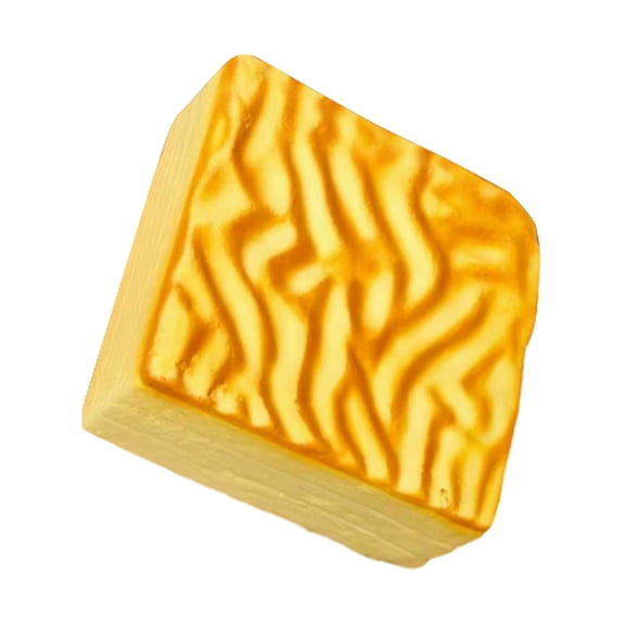 Slow Rising Cake Squishy Toy with Tiger Skin Pattern and Soft Foam, Single Pack, Yellow, for Relaxation and Desk Fidgeting, Sensory Squeeze Toy