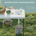 thumbnail image 6 of Resenkos Folding Fish Cleaning Table, Portable Camping Table with Faucet, Drainage Hose, Sprayer and Shelf, White, 6 of 7