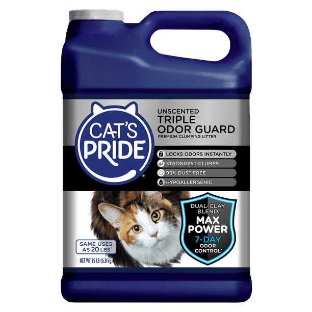Cat's Pride Triple Odor Guard Unscented, 15 lb Jug