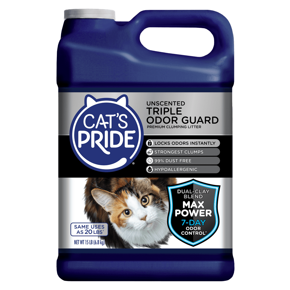 Cat's Pride Triple Odor Guard Unscented, 15 lb Jug