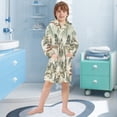 thumbnail image 5 of FORMRS Niños Bathrobe Unisex Hooded Robe Soft Plush Pajamas Sleepwear, Size 4-6T, Green Mountain Pattern, 5 of 7